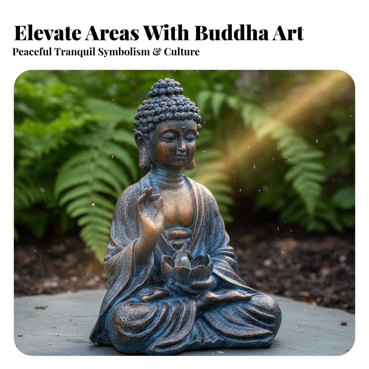 Solar Buddha Statue Automatic On/deactivate Buddha Lotus Brightness Tranquil Garden Brightness Hand-Painted Outdoor Decoration