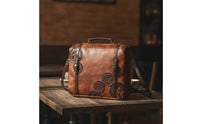 Convertible Bag Multifunction Steampunk Bag Structured Satchel for Commuters, Commuting