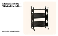 Space Saving Multi-Level Rolling Cart adaptable Use 4-Tier Mobile shelf unit Slim Design Tiered Shelving Unit Easy Assembly for Homeowners, Office Workers, Living Room, Narrow Spaces, Bedroom, Classroom