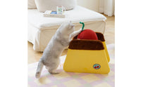 Low-Shedding Cherry Pudding Cat Scratcher Long-Lasting Vertical Cat Scratcher with Ball Protects Furniture Sisal Rope Scratching Ball Post Stable Base for Living Room, Bedroom