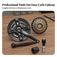 Cycle Crankset and Freewheel Set Universal Mountain Bike Crankset Cassette Kit Bike Chainring and Cassette Kit