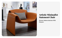 Minimalist Design M-Shaped Armchair Sculptural Form Accent Chair Easy to Maintain Indoor Furniture Ergonomic Design for Interior Designers, Apartment Dwellers, Living Room, Lounge, Reading Nook, Bedroom