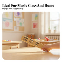 6 Jingling Discs Jingle Paddle Recessed Slots Wooden Jingle Stick Natural Wood Wooden Rhythm Stick Rounded Handle