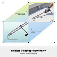 Telescopic Stainless Steel Fish Hook, Saltwater Use