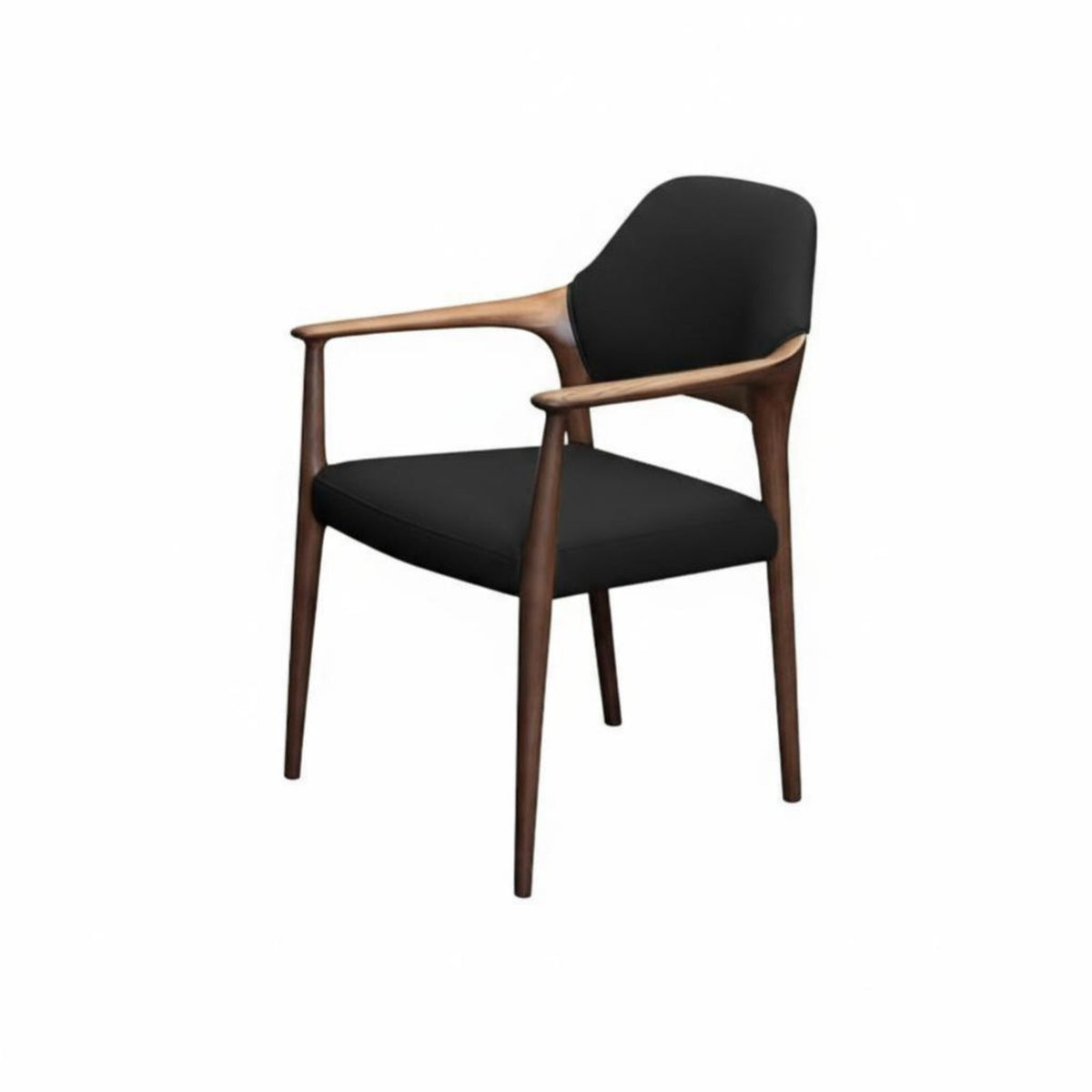 Upholstered Armchair with Backrest Italian Aesthetic Indoor Seating Light Luxury Minimalist Design for Dining Room, Bedroom