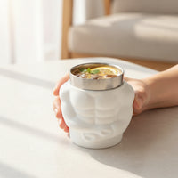 Stainless Steel Torso Cup Novelty Muscle Cup Sculpted Tumbler Brushed Metal for Hosts, Home Bar, Parties