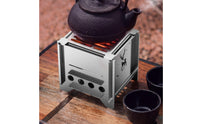 Mini Wood Combustion Burner Thickened Body Wood Combustion Heat Source-Resistant Campfire Grill for Campers, Tea