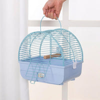 Portable Bird Cage and Travel Carrier with Handle, Parrot Parakeet Standing Perch and Tray, Other Material Portable Cage for Small Pet Outings