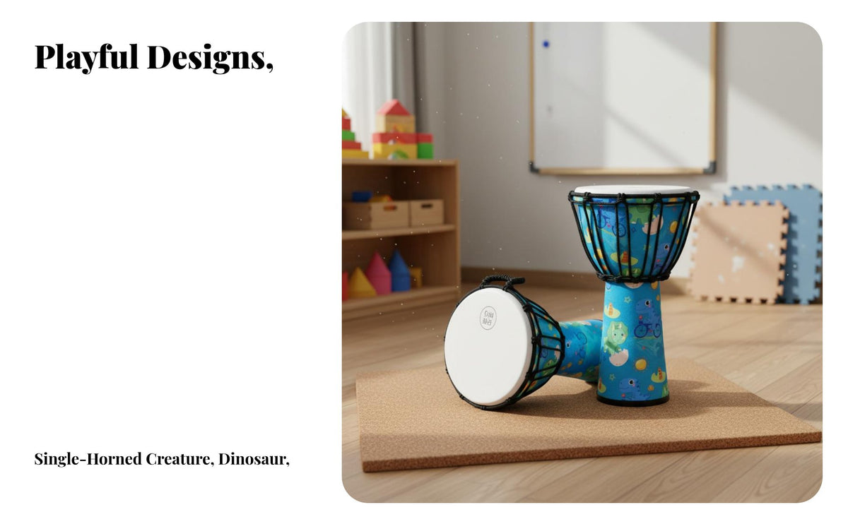 Easy to Learn children's Djembe Portable Toddler Drum Lightweight Percussion Instrument Tuningunrestricted for Preschoolers, Kindergarten Teachers, Early Education, Music Class, Classroom, Playtime