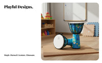 Easy to Learn children's Djembe Portable Toddler Drum Lightweight Percussion Instrument Tuningunrestricted for Preschoolers, Kindergarten Teachers, Early Education, Music Class, Classroom, Playtime