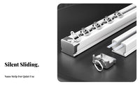 Aluminum Alloy Curtain Track Double Bearing Wheel S Sturdy Duty Aluminum Curtain Rail Wall Mounted Drapery Track Fluid Gliding