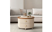 Round Coffee Table with Storage Ready to Use Round Storage Coffee Table Fully Assembled Furniture for Apartment Dwellers, Living Room, Small Areas