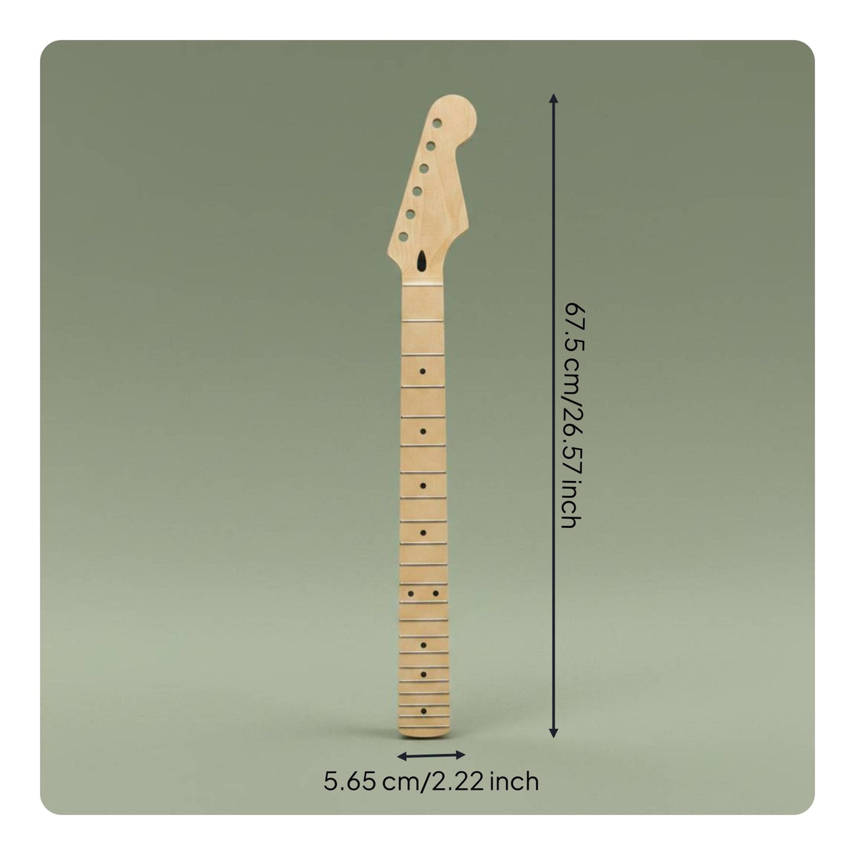 Matte Finish ST-Style Type Guitar Neck Adjustable Support Rod 22 Fret Maple Neck for Luthiers
