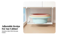 Bathroom Storage Rack, Stainless Steel Wash Basin Organizer, Layered Shelf, Fixed Frame, Anti-Tip