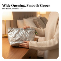 Quilted Makeup Pouch Multi-Functional Quilted Cosmetic Pouch Portable for Travel