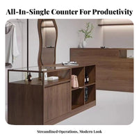 Multi-Functional Design Shop Island Display Table Ample Storage Boutique Cashier Counter Minimalist Design Glass Top Display Cabinet for Shopkeepers, Small Business Owners, Clothing Boutiques, Checkout Area, Retail Shop S, Gift Shops