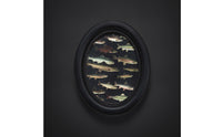 Oval Wooden Picture Frame Decorative Wood Frame with Artwork Black for Living Room, Entryway, Halloween