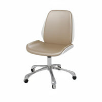 Height Adjustable Armless Upholstered Caster Chair gilded Base Office Furniture 360-Degree rotate Luxury & aesthetic for Students, Women, Study Room, Bedroom