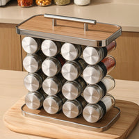 Seasoning Jar Rack Compact Seasoning Bottle Organizer Narrow Profile Modern for Cooks, Kitchen, Dining Room