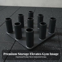 Wall Mounted Barbell Rack Space Saving Barbell Wall Rack Commercial Grade Gym Organizer