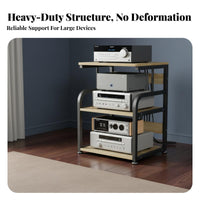 Large Capacity High-Fidelity Equipment Rack Stable Structure Multi-Tier Amplifier Stand Heavy Duty Multi-Tier Stereo Rack Mobile with Brakes for Audiophiles, Home Theater, Studio, Office