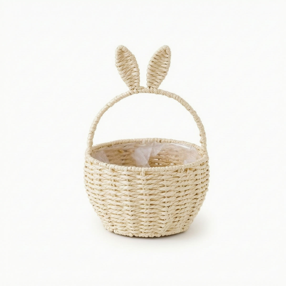 Safe Woven Basket with Liner Cute Rabbit Ear Basket Natural Sturdy for Table Decor