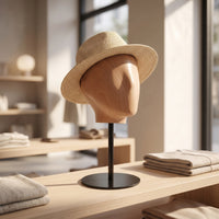 Fiberglass Mannequin Head Stand Tabletop Mannequin Head with Metal Base Long-Lasting Hat Display Stand Stable for Hair Stylists, Dressing Rooms