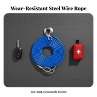 Steel Pull Rope Emergency Use Pulling Gear sturdyDuty Vehicle Recovery Gear for Automobile Owners, Long-Distance Travelers, Highwayside Assistance