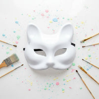 White Canine Mask Lightweight Blank Canine Mask Comfortable Fit for Art Projects