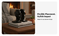 Creative Design Resin Figure Bookend Sturdy Nordic Design Book Stand Handmade for Home Decorators, Homeowners, Study Room, Office, Gallery