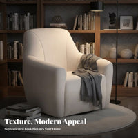 360-Degree Rotation Upholstered Swivel Chair Modern Design Upholstered Swivel Armchair Soft Texture Textile Single Sofa High-Density Foam for Readers, Homeowners, Interior Designers, Living Room, Bedroom, Lounge Area, Reading Nook