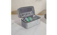 Bracelet Storage Box with Zipper Zippered Bracelet Box with Slots Bangle Case Velvet-Lined-Lined Secure for Travelers, Dresser