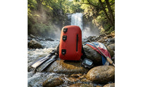 Adjustable Strap Waterproof Backpack Front Loops Zip Pocket Backpack Red-Orange Rucksack Black Trim