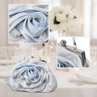 Elegant Floral Kiss Lock Evening Bag Dressy Rose Clutch Compact Flower Evening Clutch Romantic for Weddings, Prom, Date Nights
