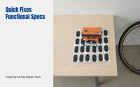 Tire Repair Patch Kit, Cold Patch Glue, Lever Bar, Abrasive Tool, Multi-Functional Set for Bike, Motorcycle, E-Bike