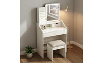 Makeup Table with Storage Shelves Modern Minimalist Style Small Dressing Table Set for Women