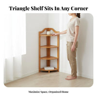 Space-Saving Triangular Corner Cabinet Small Footprint Multi-Tier Corner Shelf Large Capacity Storage Rack Stable Structure for Apartment Dwellers, Office Workers, Living Room, Bedroom, Hallway, Entryway