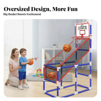 Mesh Side Panels Active Play Toy Basketball Throwing Machine Tubular Frame for Children