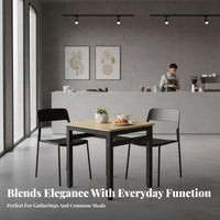 Easy to Clean Square Table with 4 Chairs Sturdy Frame 5-Piece Mealtime Set Long-Lasting Construction Dining Group Simple Design for Restaurant Owners, Apartment Dwellers, Breakfast Nook, Cafeteria, Kitchen, Small Living Areas