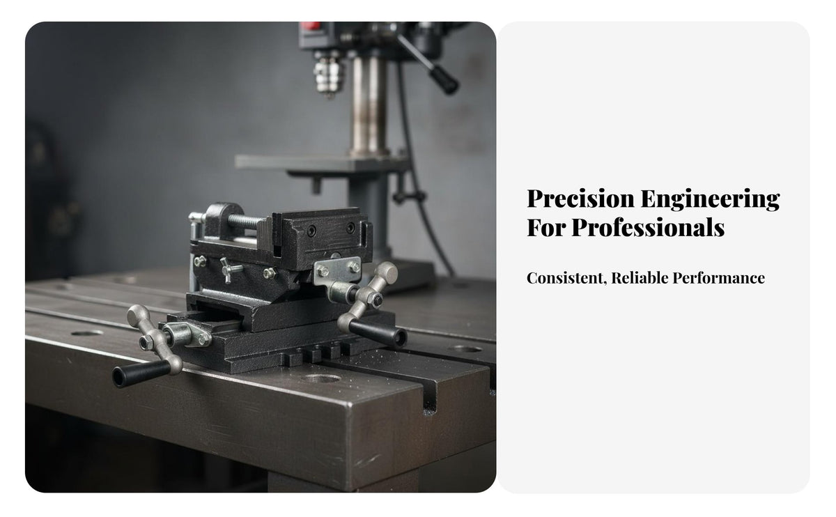 Heavy Duty Cross Slide Vise High Precision XY Bench Vise Long-Lasting Cast Iron Workholding Device Hardened Gripping Surfaces for Metalworkers, DIY Enthusiasts, Woodworkers, Drilling, Machine Shop, Workbench, Garage