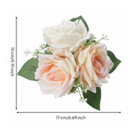 Compact Artificial Rose Arrangement Vibrant Faux Rose Centerpiece Eleganckie Fake Flower Arrangement Realistic for Photographers