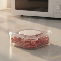 Microwave Safe Meat Freezer Box Airtight Seal Freezer Food Container Portion Control Stackable Food Storage Box Long-Lasting Plastic for Kitchen