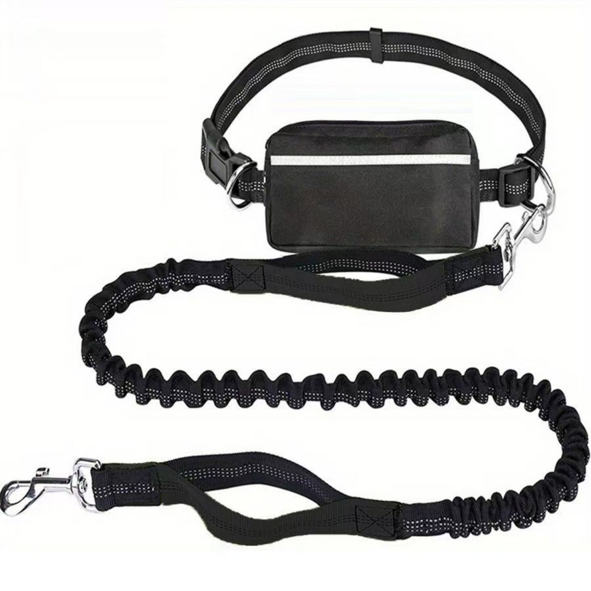 Running Belt with Leash Reflective Handsfree Leash with Pouch Adjustable for Jogging