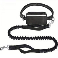 Running Belt with Leash Reflective Handsfree Leash with Pouch Adjustable for Jogging
