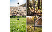 light  Stand with Ground Stake Portable Lantern Pole with Hook Lightweight Outdoor Lantern Stand for Camp, Anglers, Camping, Picnics, Backyard