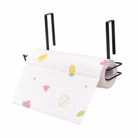 Cabinet Hanging Rack and Storage Organizer for Daily Use, Iron Under Paper Towel Holder with Spray Painted Finish