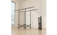 Freestanding Rolling Drying Rack Telescoping Folding Drying Rack Expandable Rolling Clothes Hanger Compact for Balcony