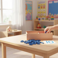 Develops Fine Movement Skills Child-Centered Numbers and Chips Set Early Learning Math Kit Wooden Number Learning Box for Preschoolers, Kids, Toddlers, Classroom, Home School