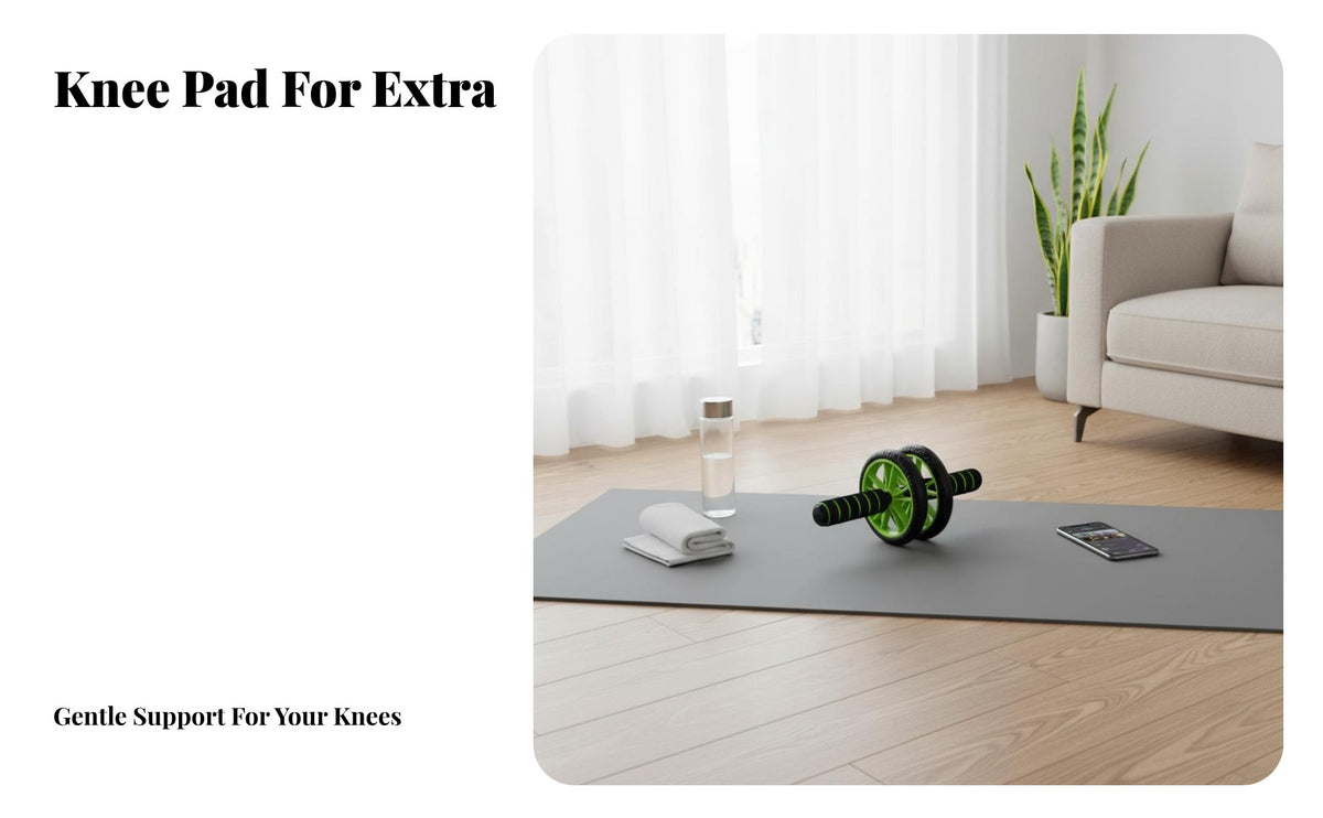 Non-Slip Comfortable Grip Ab Roller Portable Design Twin Wheel Ab Roller Knee Pad Included Abdominal Wheel Long-Lasting Construction for Beginners, Home Gym