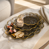 Luxury Wavy Multi-tier Fruit and Dessert Stand for Living Room Coffee Table